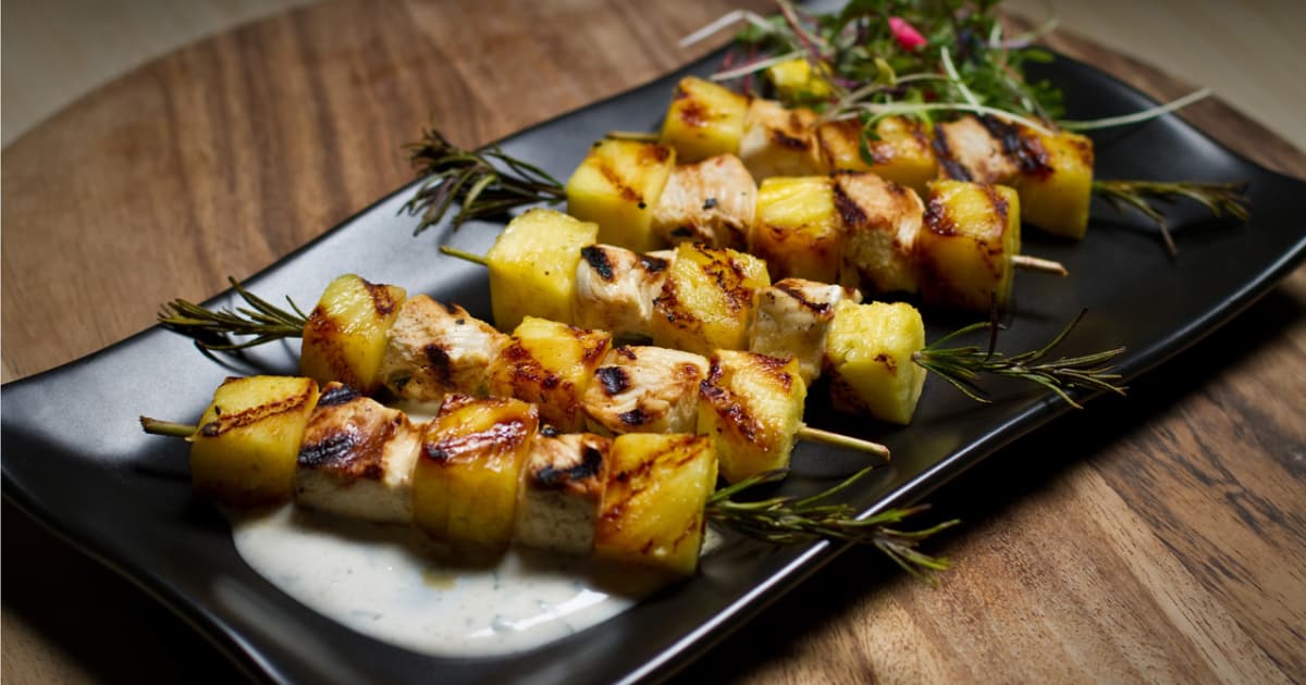 Recette Minibrochettes d’ananas et de poulet Glouton