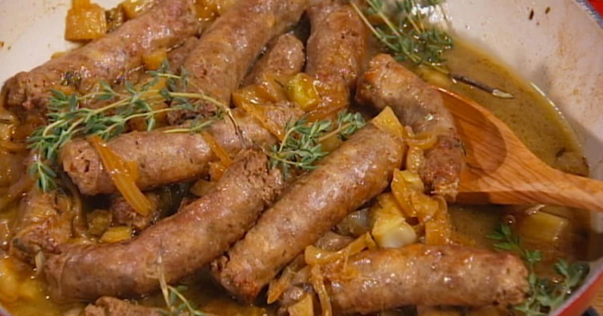Saucisse au four et oignons caramélisés Foodlavie