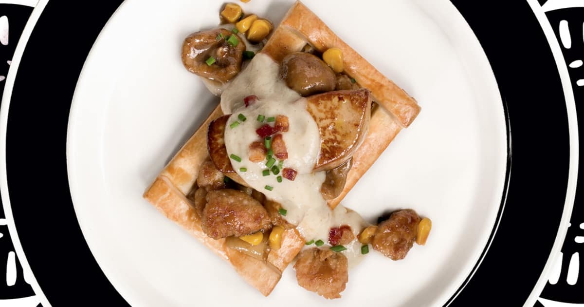 Recette: Vol-au-vent, ris et rognons de veau, foie gras, topinambours