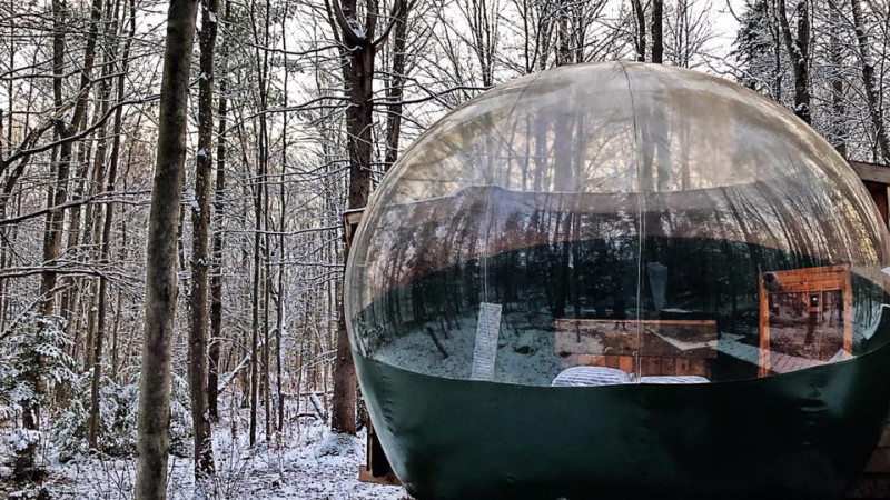 Mini-chalet : séjour dans une bulle transparente au Québec | Espaces