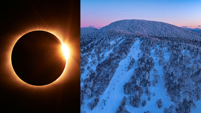 Skiing in the eastern towns during the April 8 solar eclipse