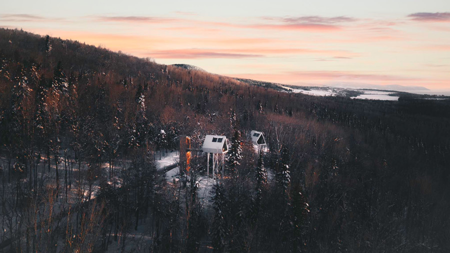 Des mini-chalets dans les airs pour profiter de Charlevoix