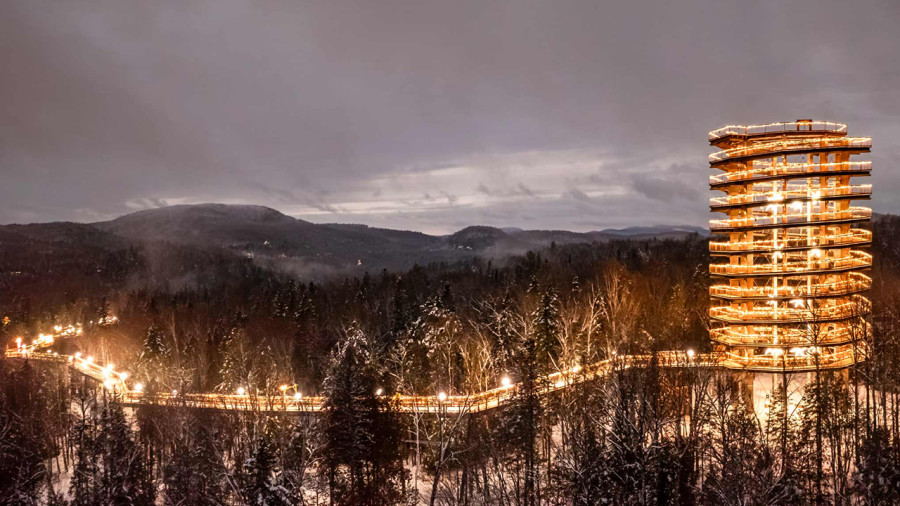 Nouvelle expérience nocturne au Québec : le Sentier des cimes s’illuminera cet hiver