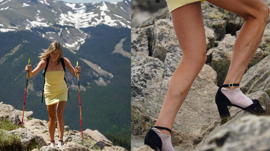 Cette randonneuse qui gravit des sommets de 4 000 m d’altitude… en talons hauts!