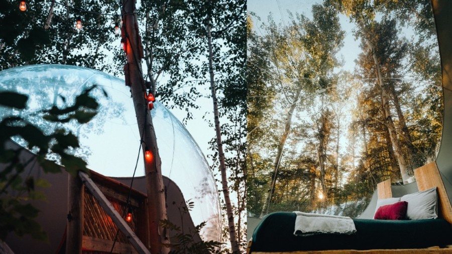 Dormir dans une bulle dans le fjord du Saguenay