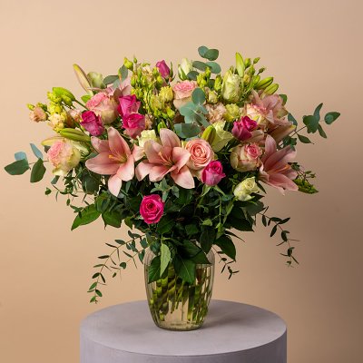 Buy Congratulation Floral Stand of Roses and Orchids online by www.all99.com