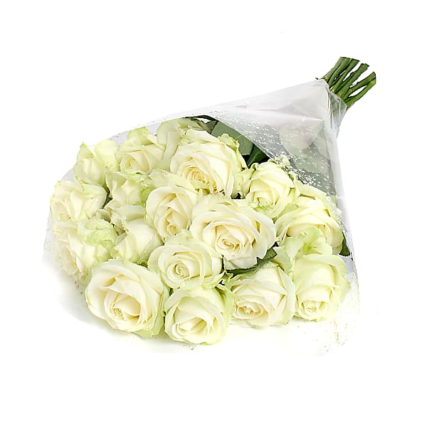 20 Luxury White Roses - Deluxe