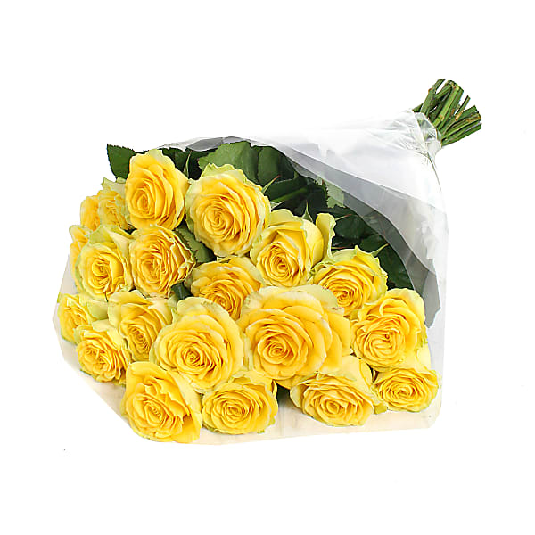 20 Luxury Yellow Roses - Deluxe