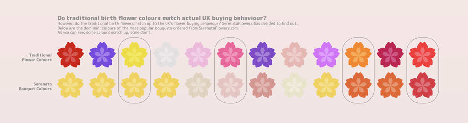 Flower colours choices during the year