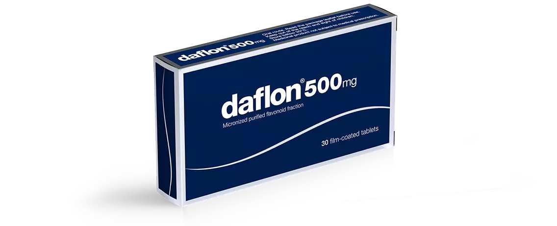 Daflon 1000 mg, Purified Flavonoid Fraction, Venous Circulation &  Hemorrhoidal Crisis, 18 Tablets Daflon