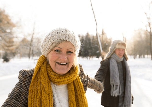 Happy in winter