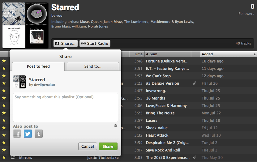 Sharing Playlist