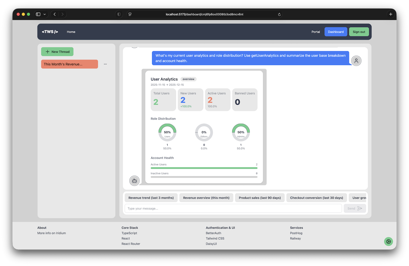 Iridium Dashboard Preview