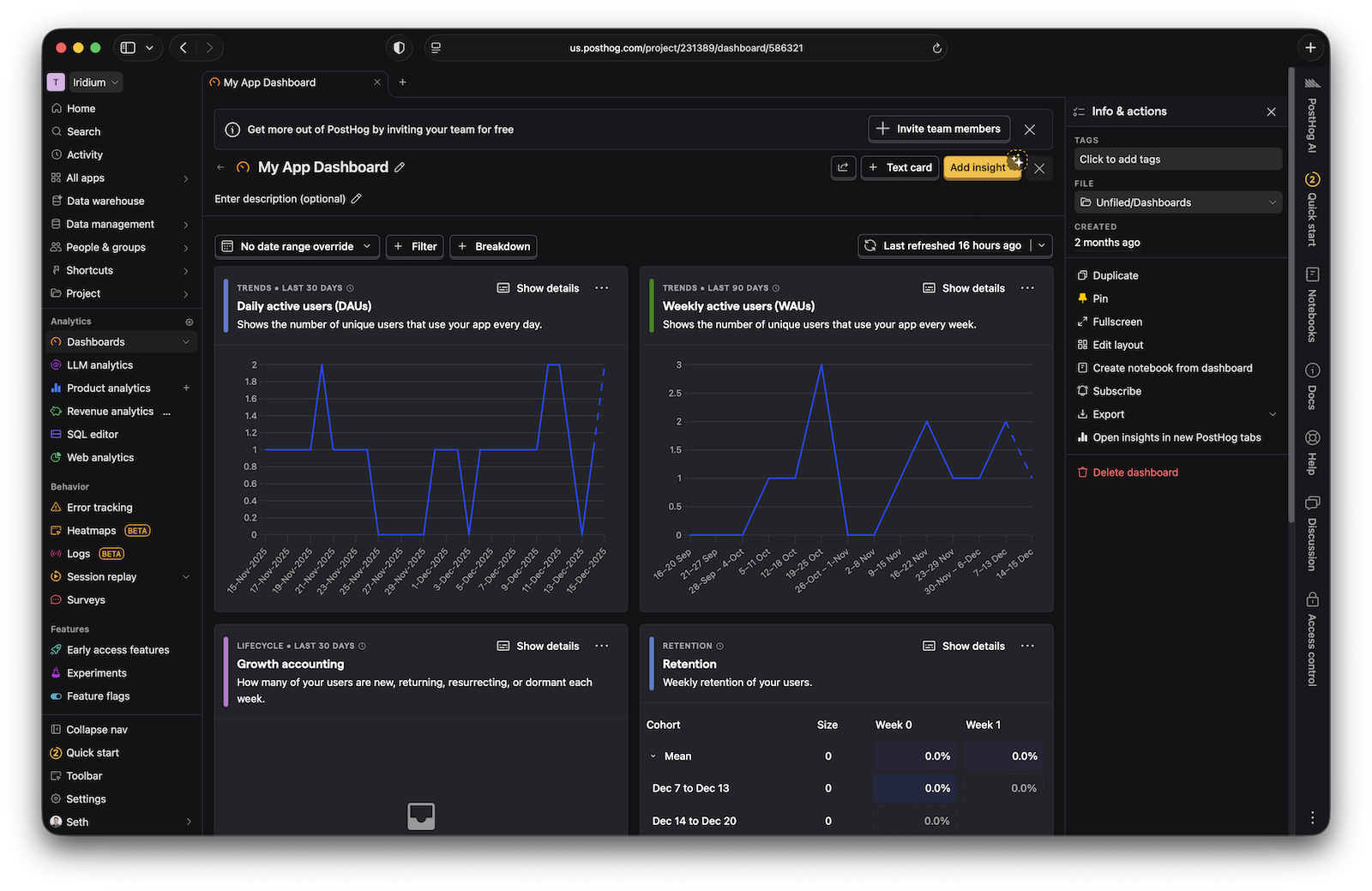 PostHog Integration - Real-time analytics, feature flags, and LLM tracking