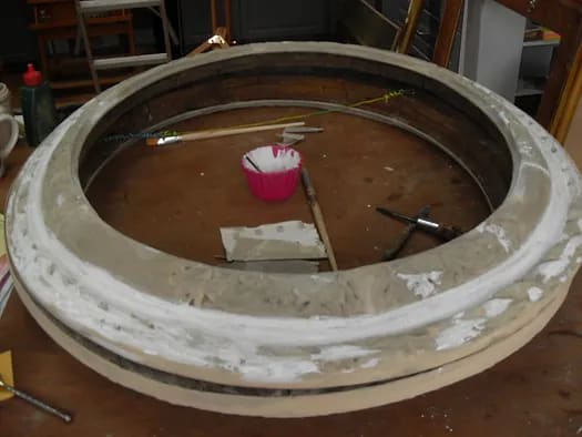 Frame after cleaning and filling