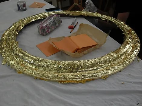 Frame in the process of being re gold leafed