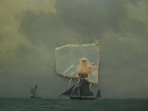 Example of picture damage causing the need for lining.