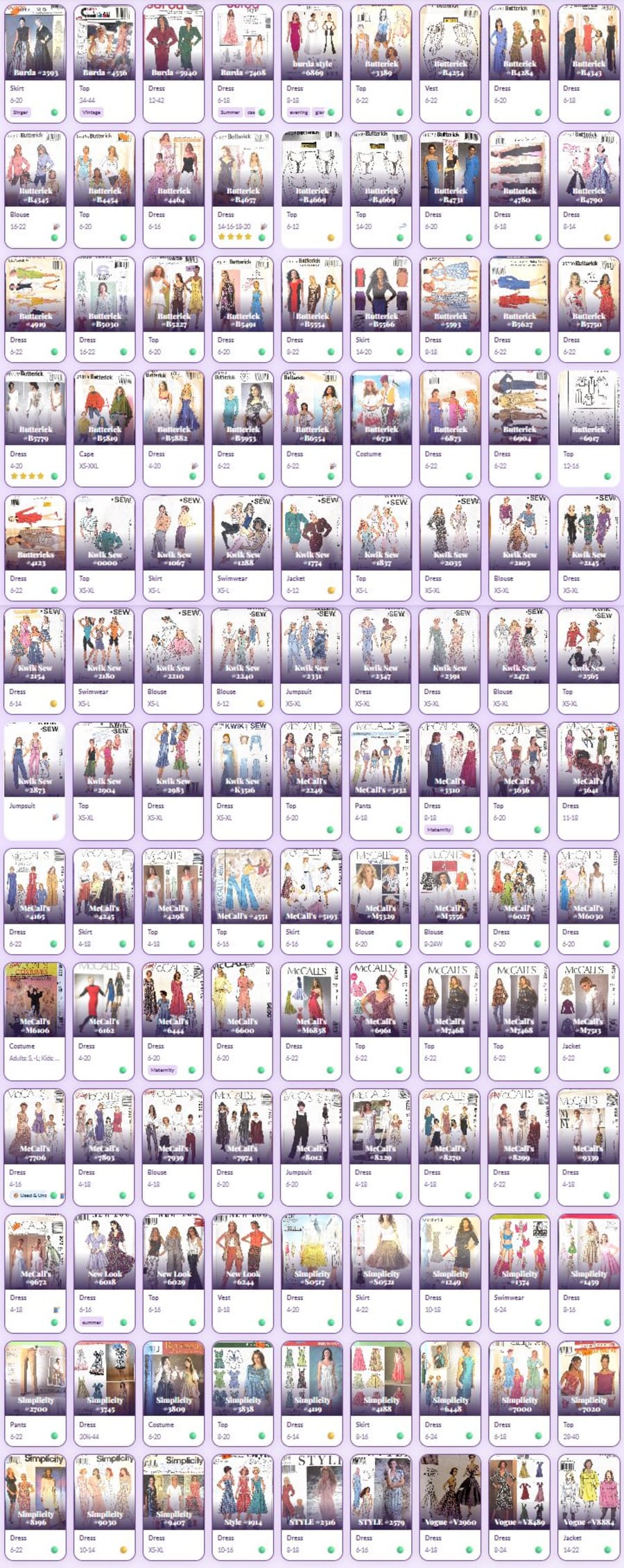 Sewing Room PA pattern grid