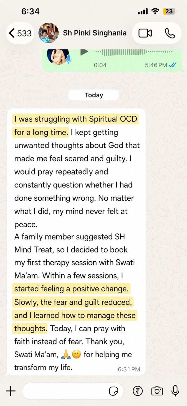 Client WhatsApp Review 3