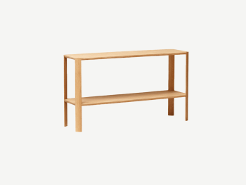 Wooden console made of wood offcuts.