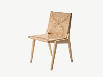 Wood & bulrush chair.