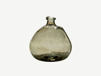 Taupe blown-glass vase.