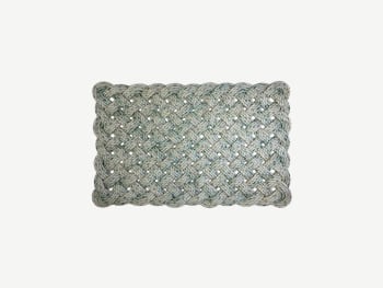 Mat made with woven rope.