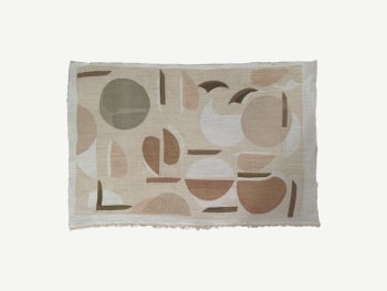 Textile cloth with geometric print.