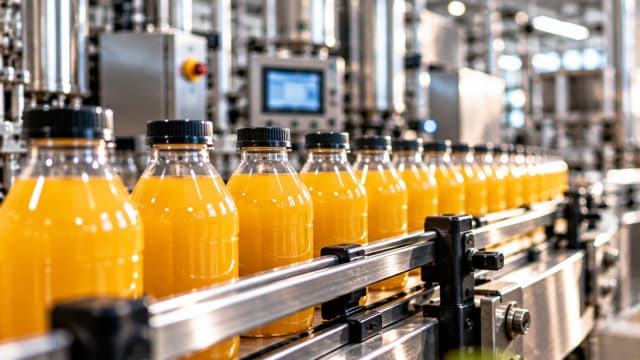 Bottled beverages on a production line ready for FSSC Version 6 implementation