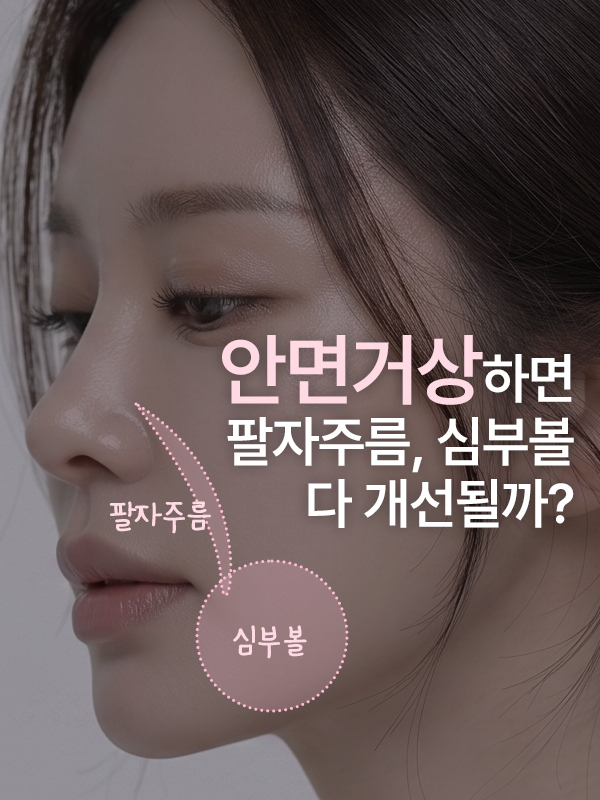 볼 처짐으로 팔자주름과 심부볼이 깊어진 얼굴
