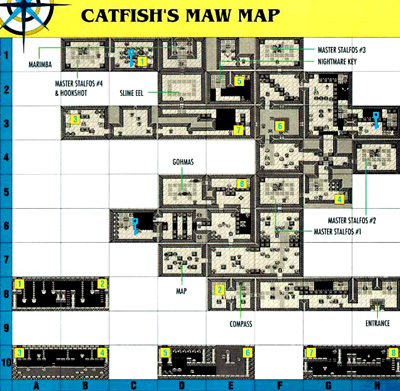 Link's Awakening Level 5: Catfish' Maw Map