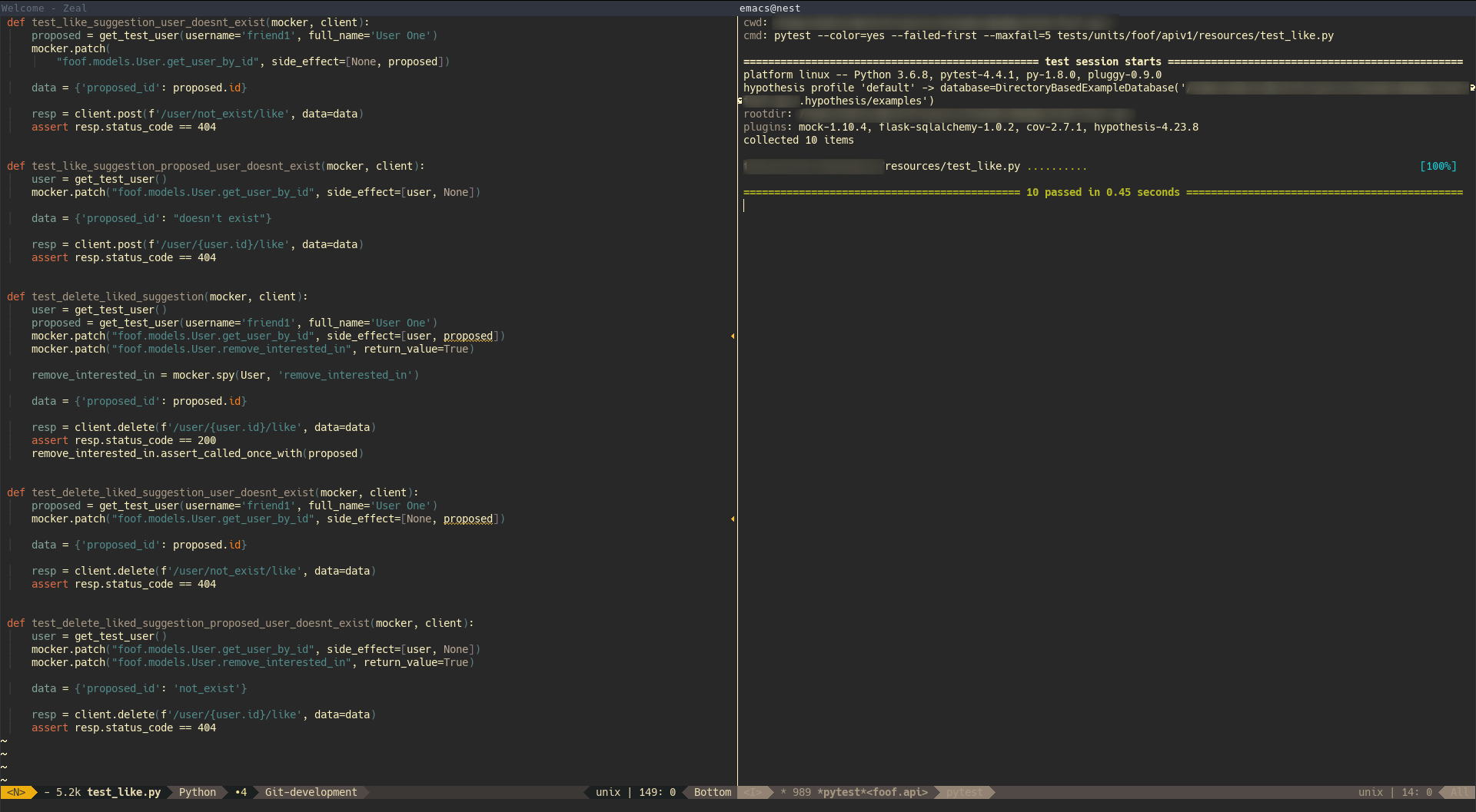 Running Pytest inside Emacs
