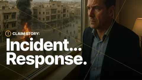 While travelling on assignment in the Middle East, an insured executive found themselves caught in the sudden escalation of armed conflict. Overnight, the security situation deteriorated — commercial flights were grounded, the airport closed, and the country’s airspace declared unsafe. Confined to their hotel room as fighting intensified nearby, the executive’s safety was at immediate risk.