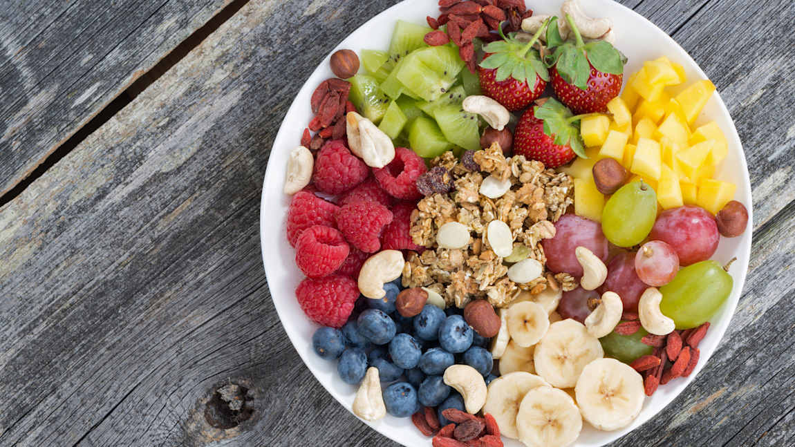 Snack on protein and high-fiber foods