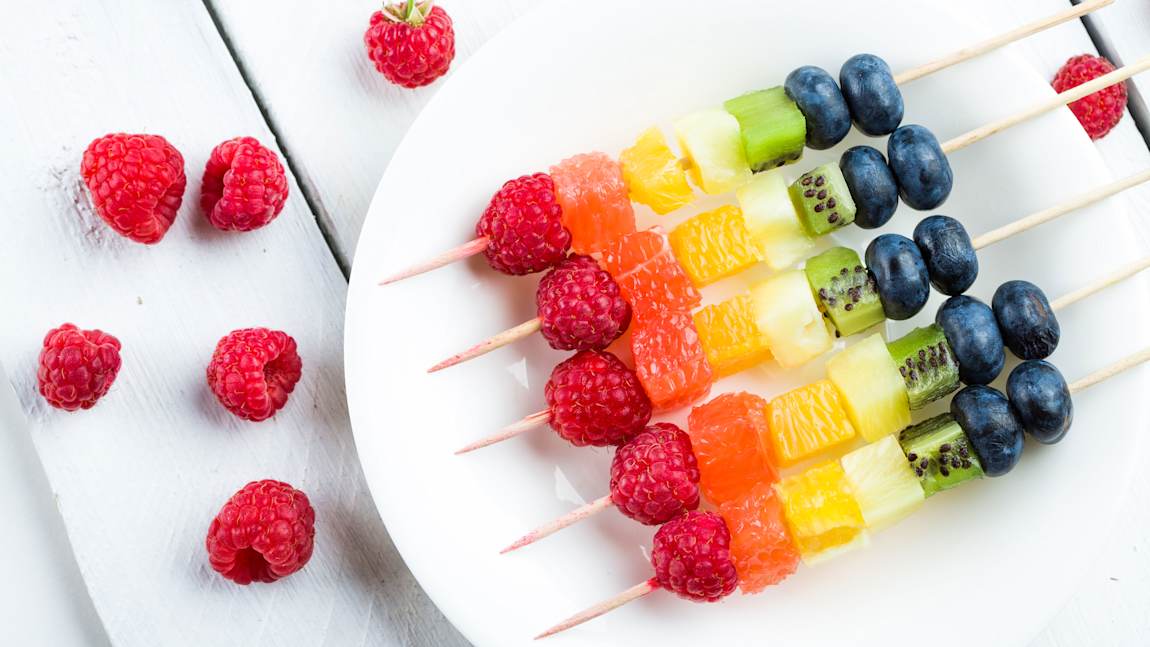 Coconut milk yogurt and fruit kabobs