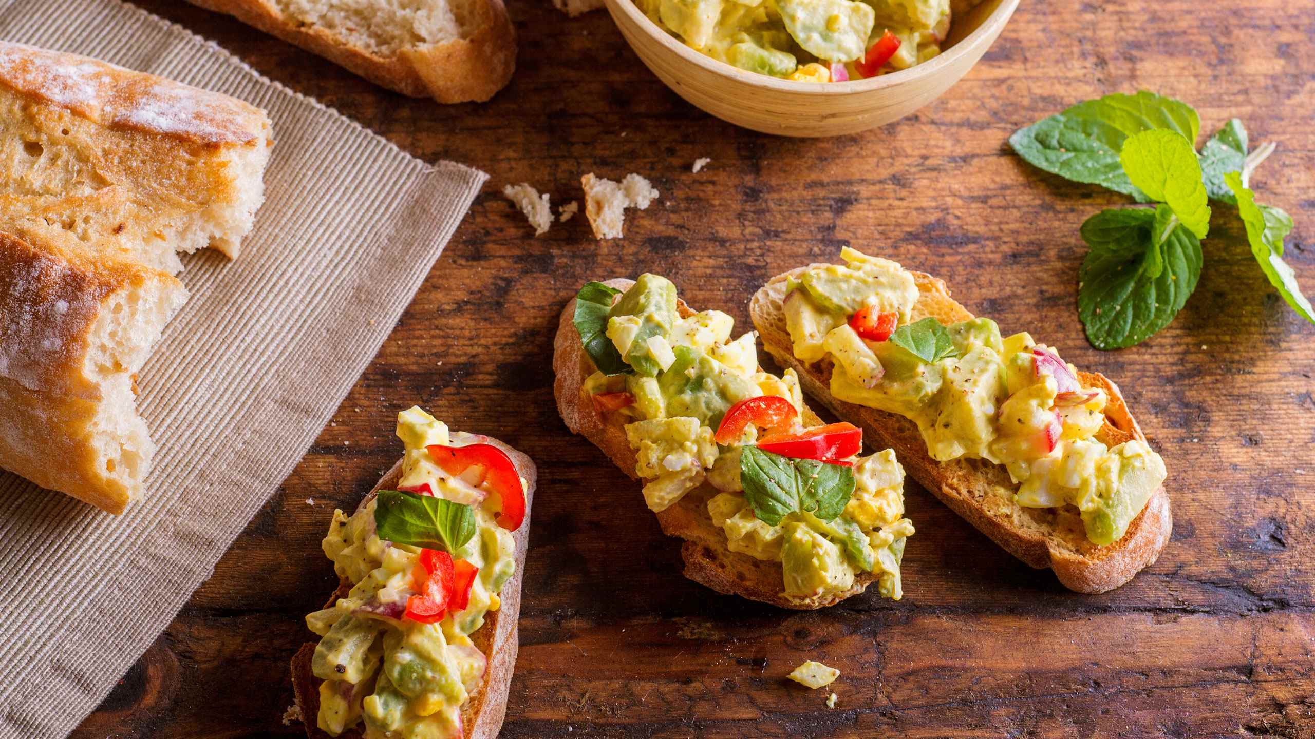 Corn and basil crab toasts