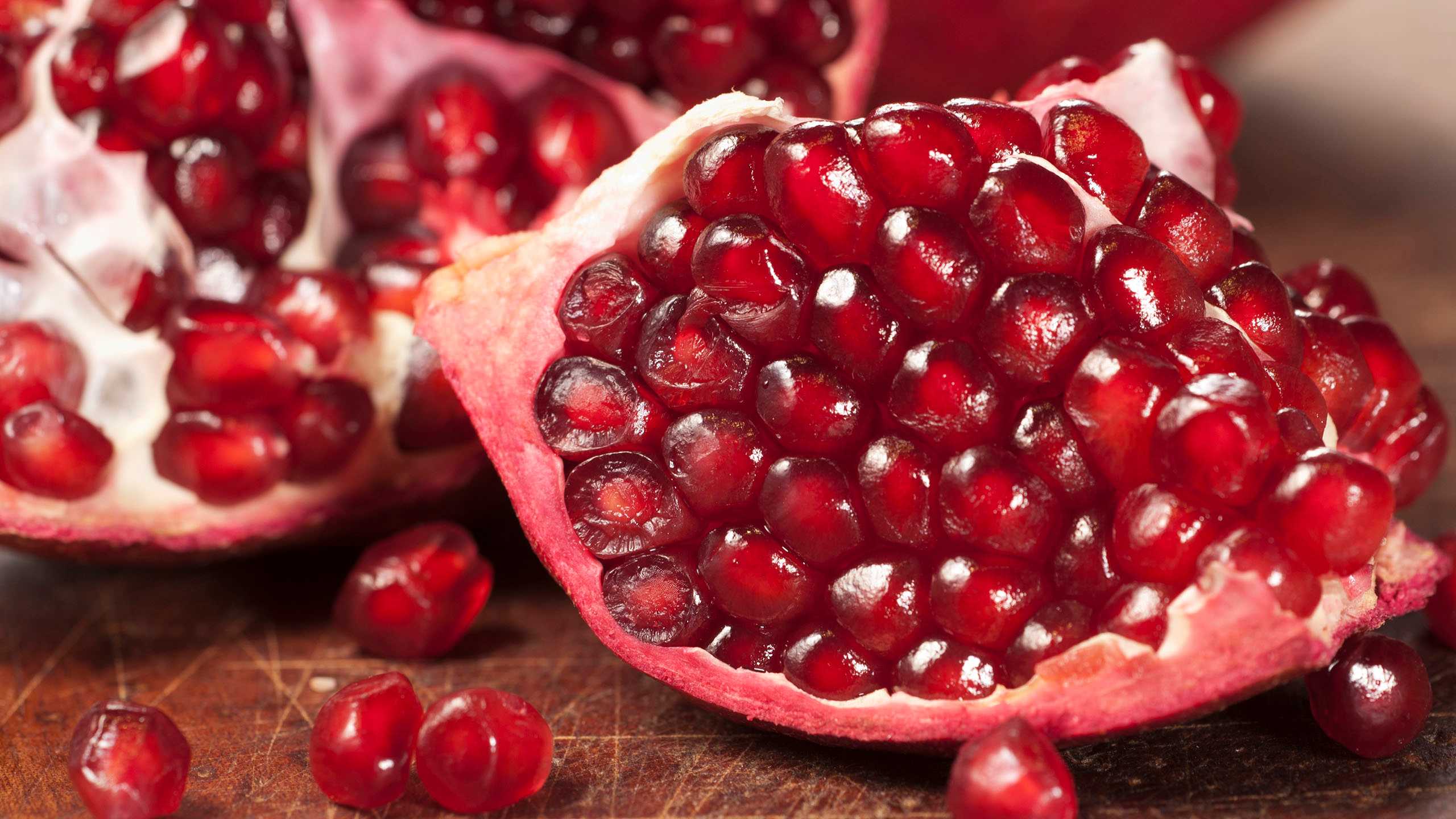 Higher in sugar: Pomegranates
