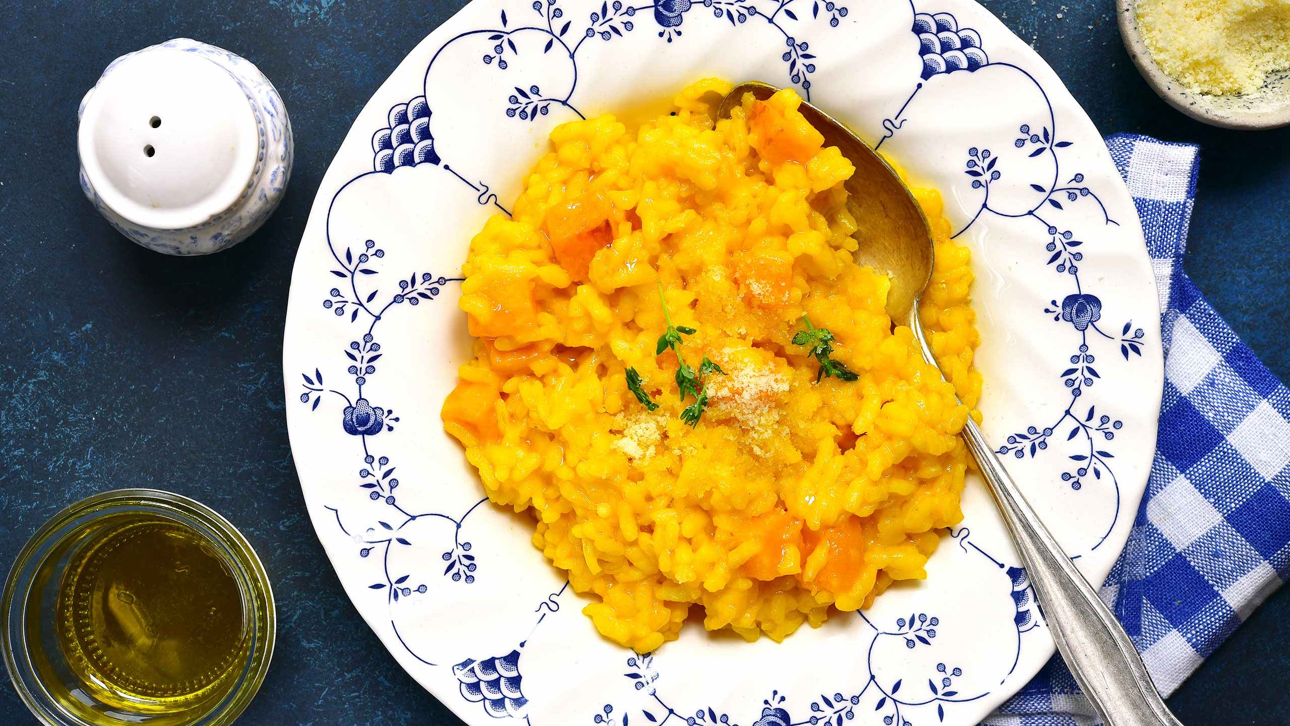 Spinach and sweet potato risotto