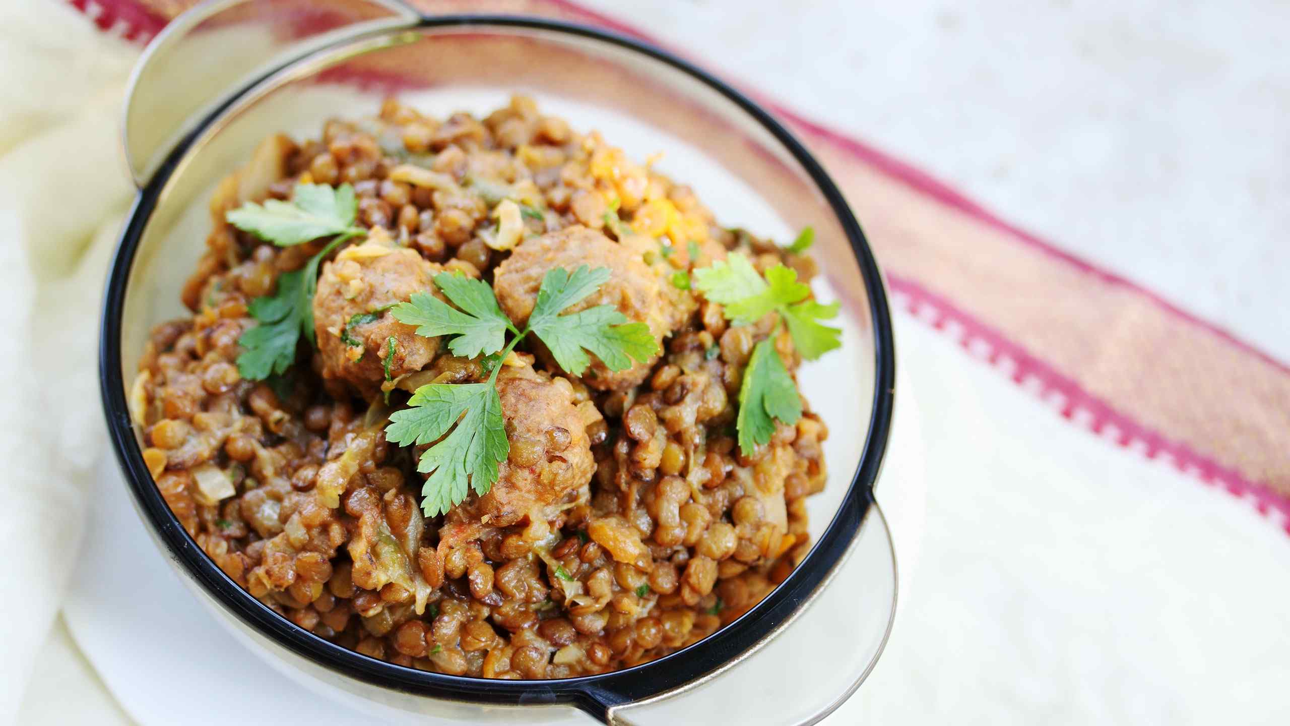 Herbed barley and lentils