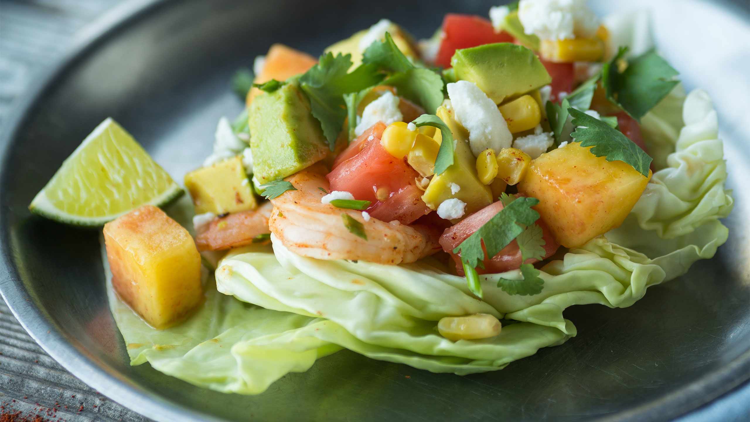 Vietnamese shrimp & mango lettuce wraps
