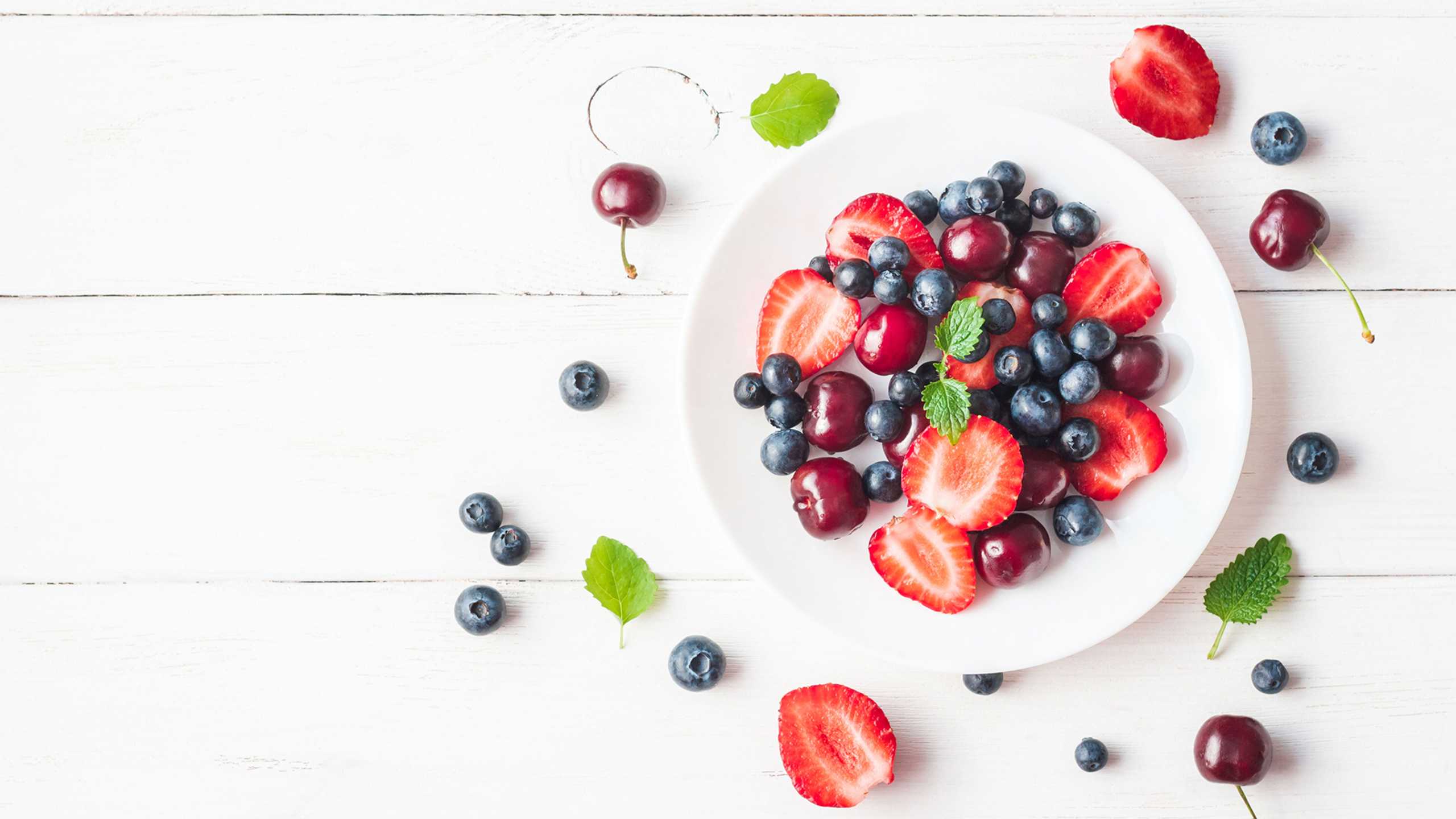Scoop up berries and cherries