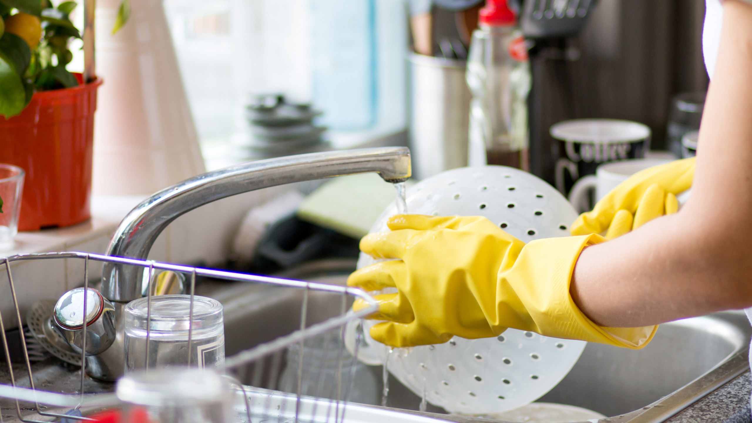 Washing dishes