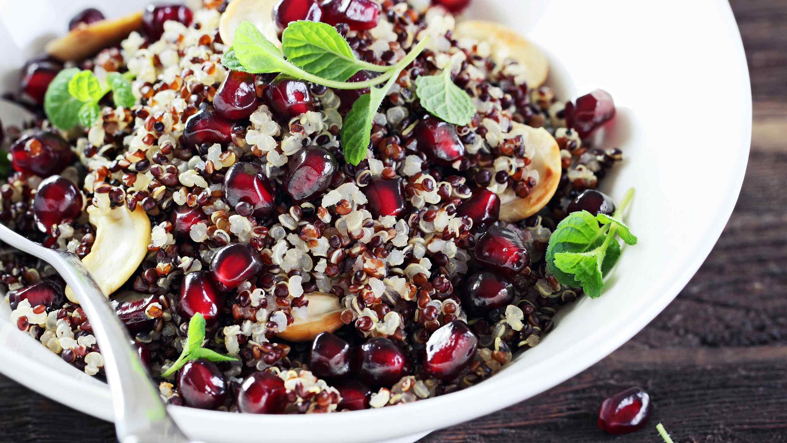 Dried fruit and nuts whole grain salad