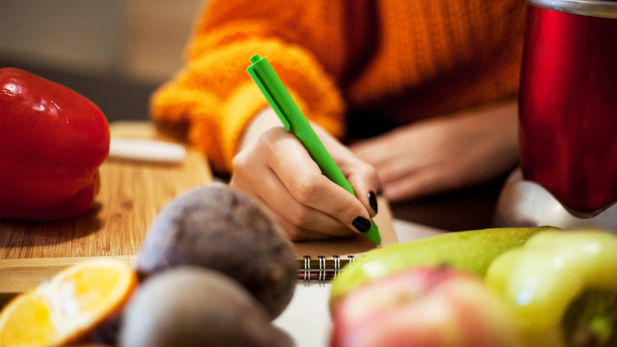 Keep a running grocery list in the kitchen