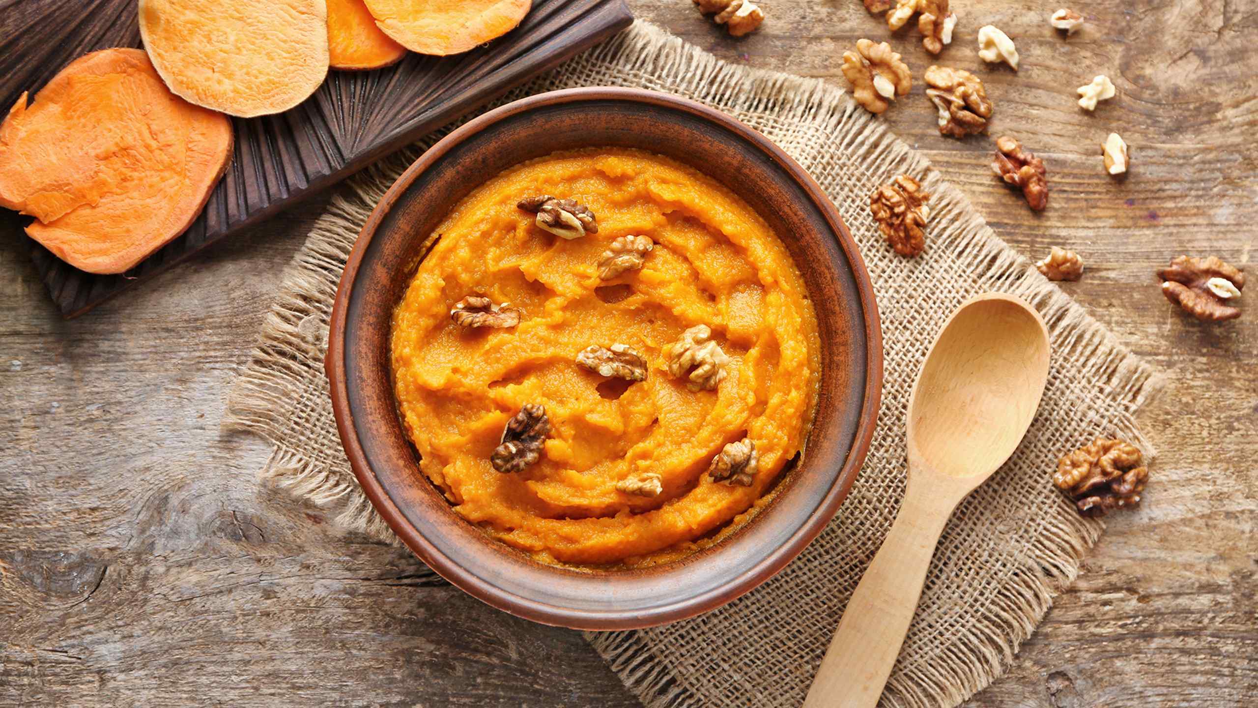 Mashed sweet potato bowl