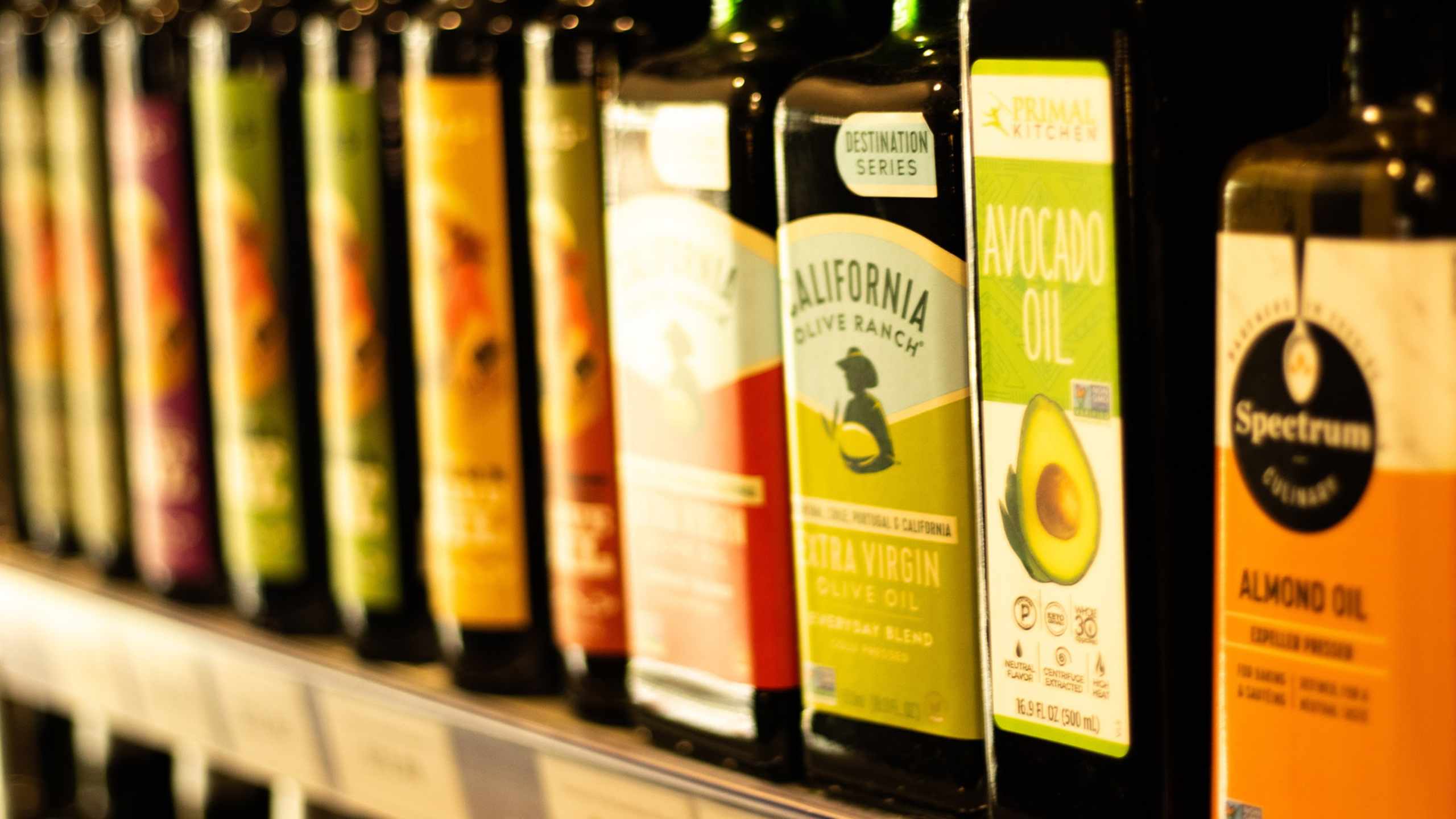 Olive, avocado and coconut oils