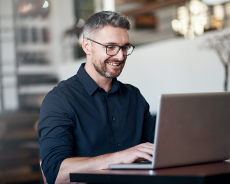 man at computer