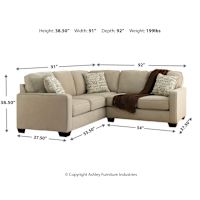 elliesazaeページ Lerenza-Exclusive 2 Piece Sectional with Chaise - Birch