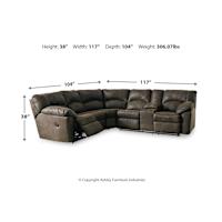 Tambo 2 Piece Reclining Sectional - Canyon - Left Facing