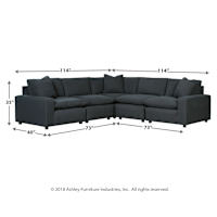 Savesto 5 Piece Modular Sectional Grey Symmetrical Savesto 5 Piece Modular Sectional Ashley Canada